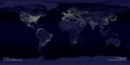 earthlights2_dmsp_big.jpg: Certainement l\'image la plus spectaculaire de notre plan&egrave;te "vue de nuit". NASA